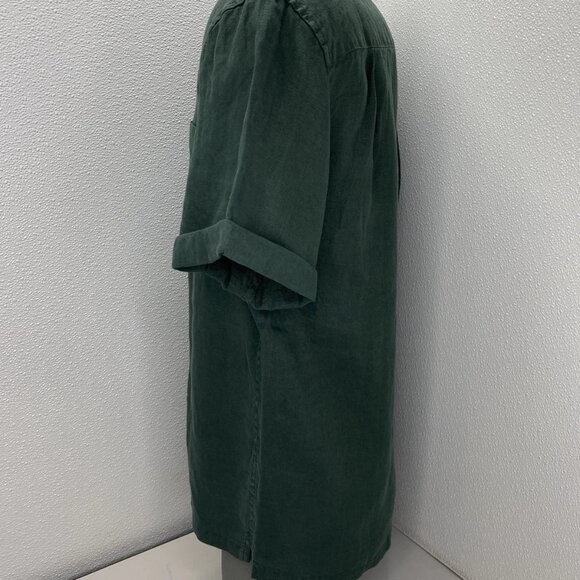 Alex Mill Men's Camp Short Sleeve Linen Shirt Pine Grove Green Size L - Picture 9 of 11